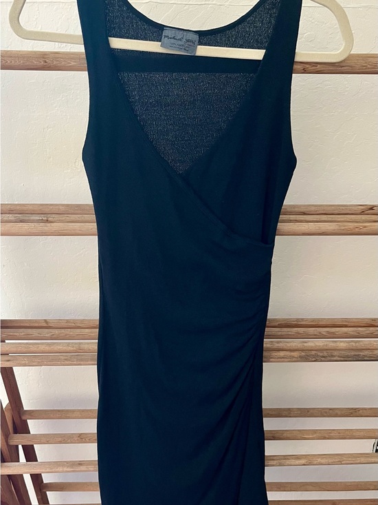 Michael Stars Dresses & Skirts - Vintage Michael Stars Black Sleeveless Wrap-Front Midi Dress